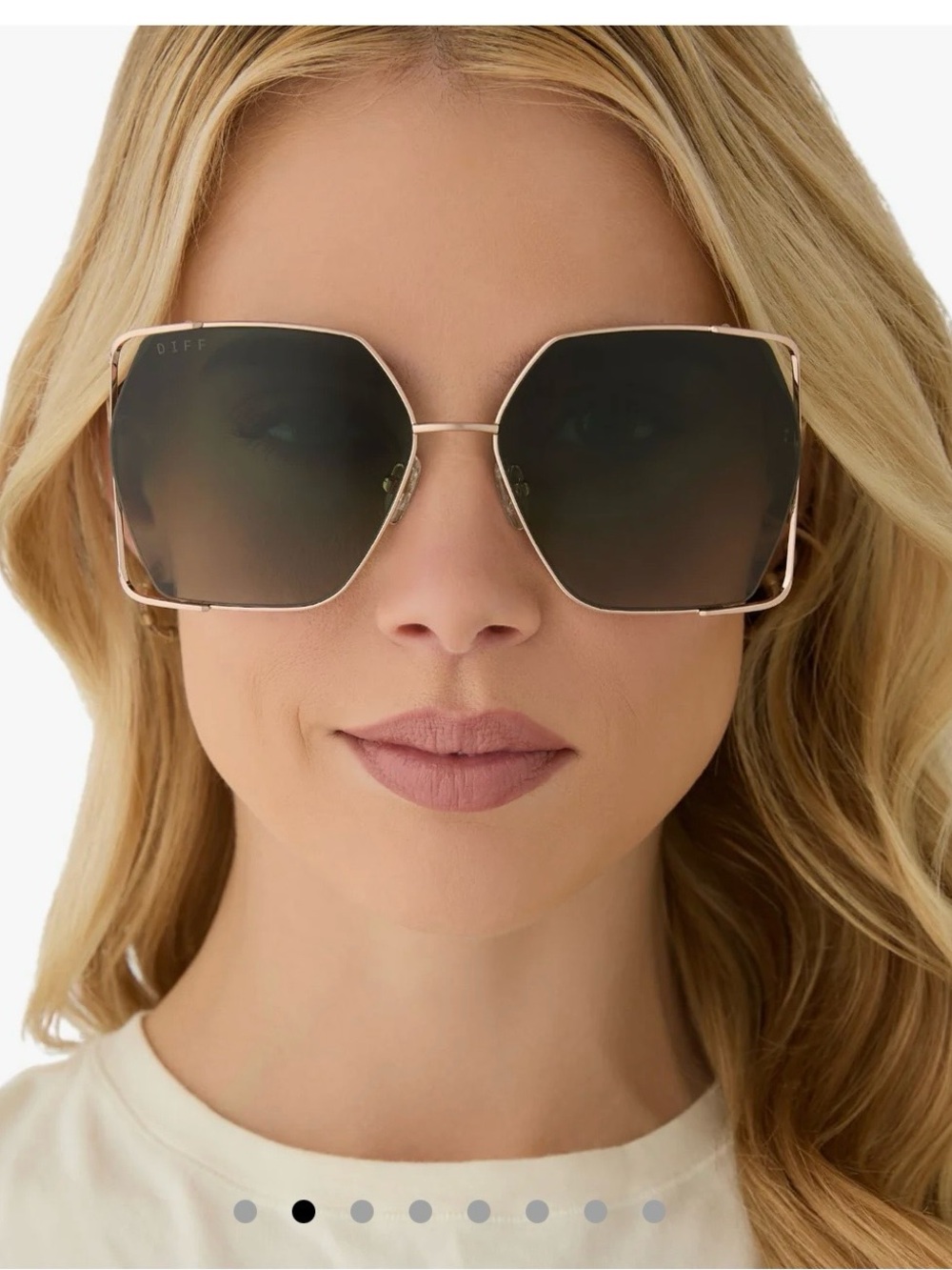 Diff | Donna IV Brushed Champagne Cool Matcha Gradient Polarized Sunglasses